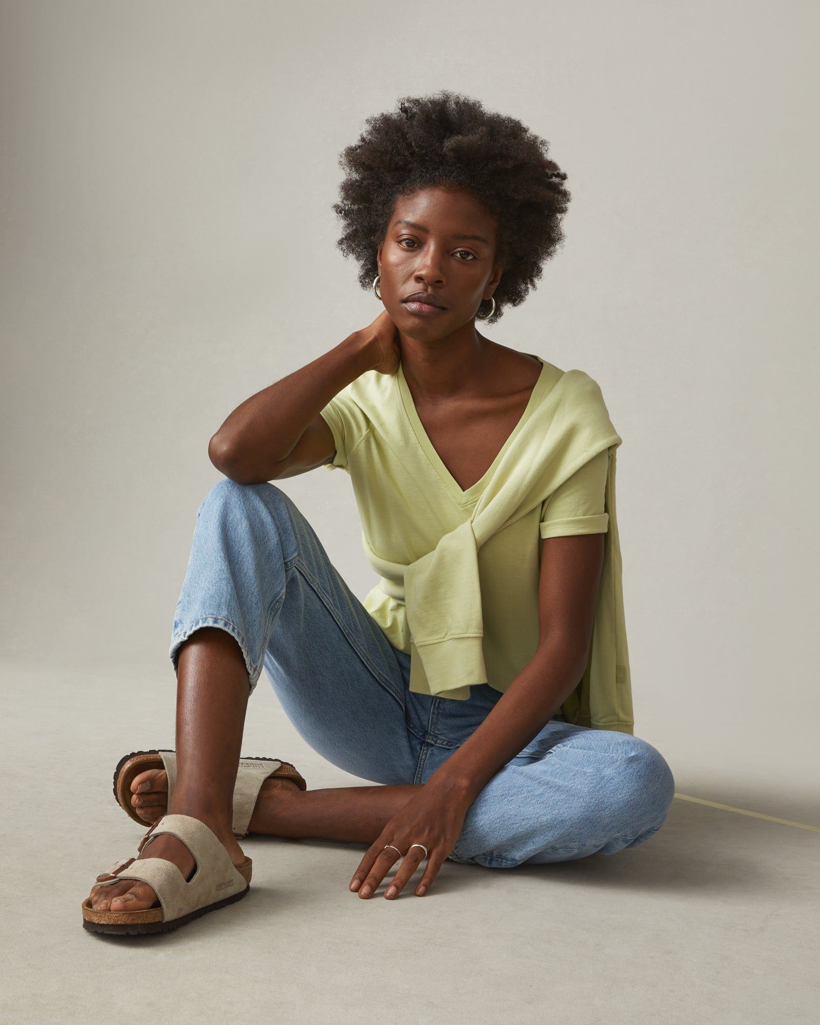 Classic Relaxed V-Neck Tee - Beechnut sold by American Giant product image thumbnail 5