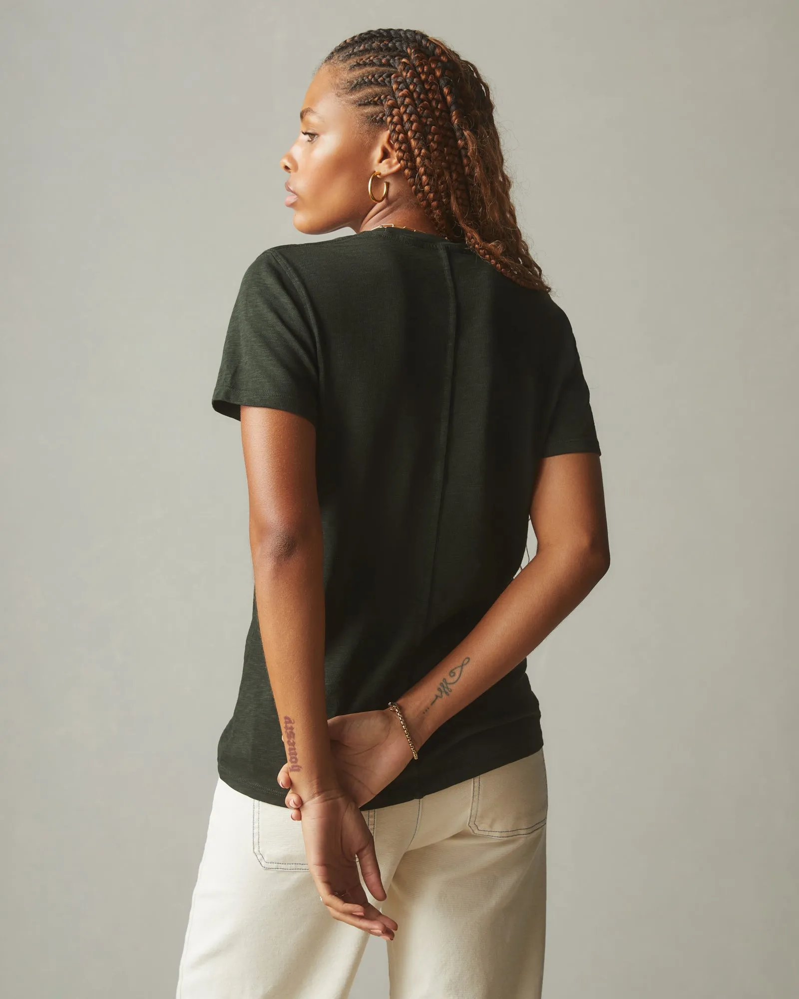 Women's Premium Slub Crew Tee - Dark Elm sold by American Giant product image thumbnail 3