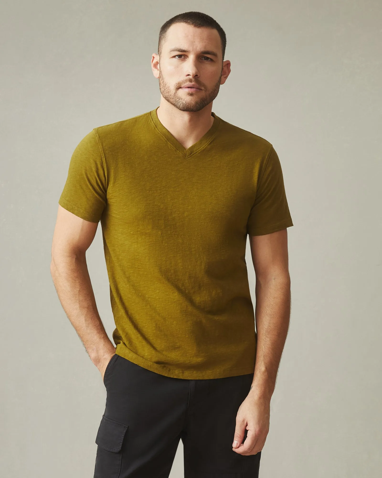 Men's Premium Slub V-Neck Tee - Fir Green sold by American Giant product image thumbnail 2