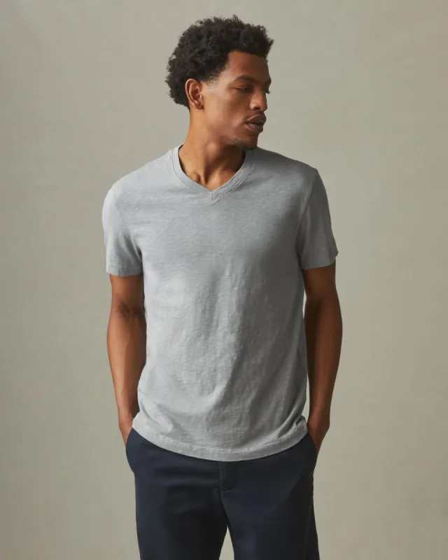 Men's Premium Slub V-Neck Tee - Silver Sage made by American Giant