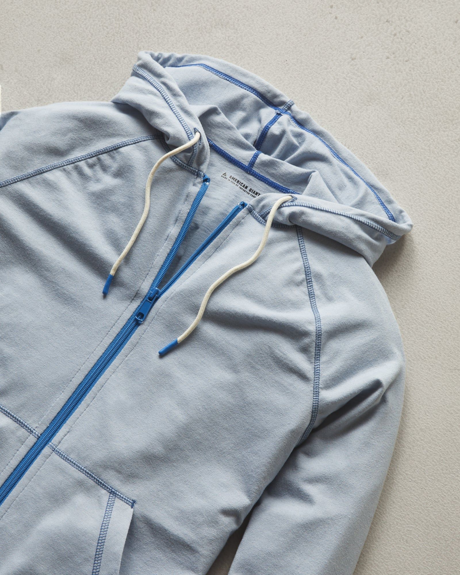 Men's Contrast Lightweight Full Zip - Blue Blizzard sold by American Giant product image thumbnail 2