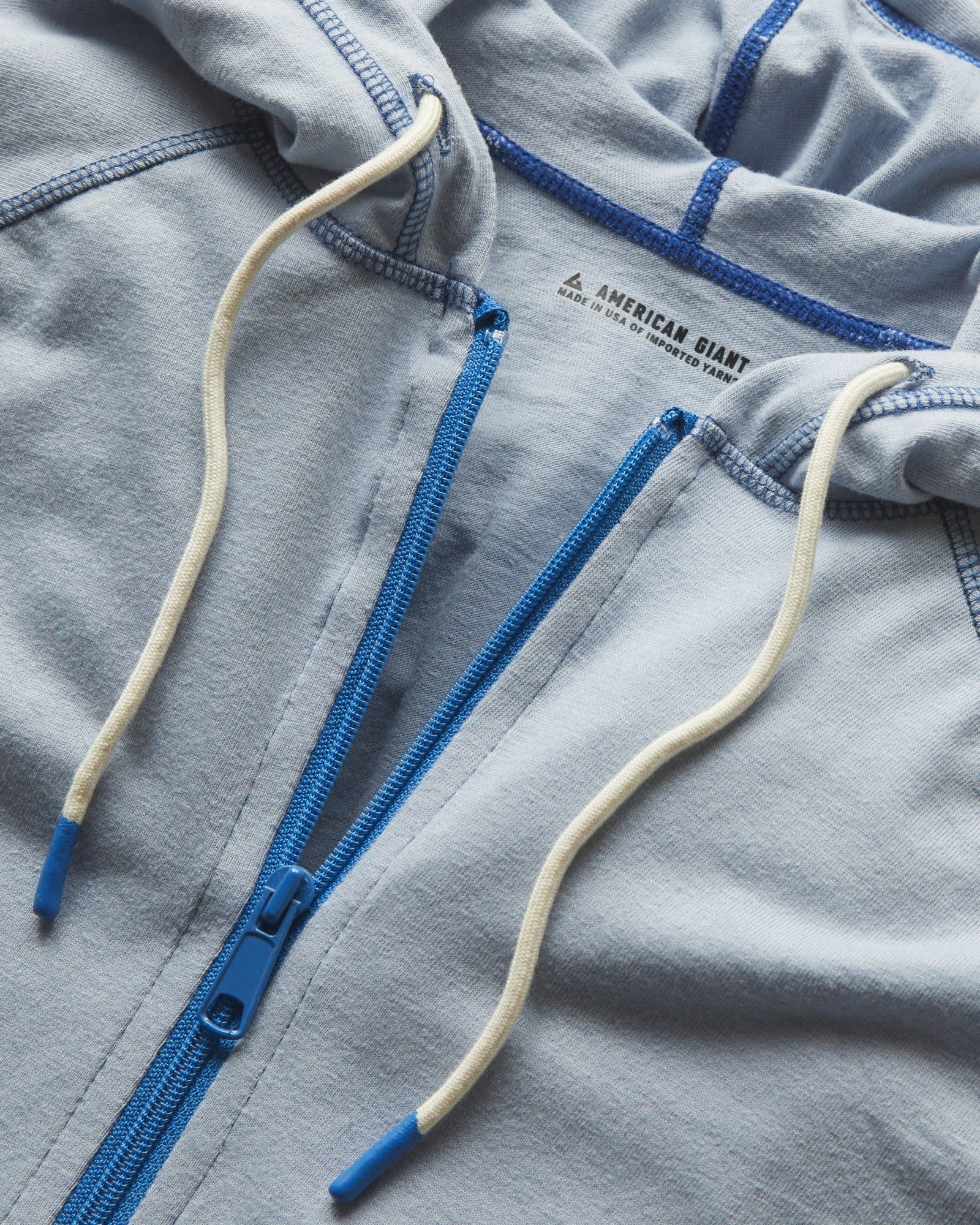 Men's Contrast Lightweight Full Zip - Blue Blizzard sold by American Giant product image thumbnail 3