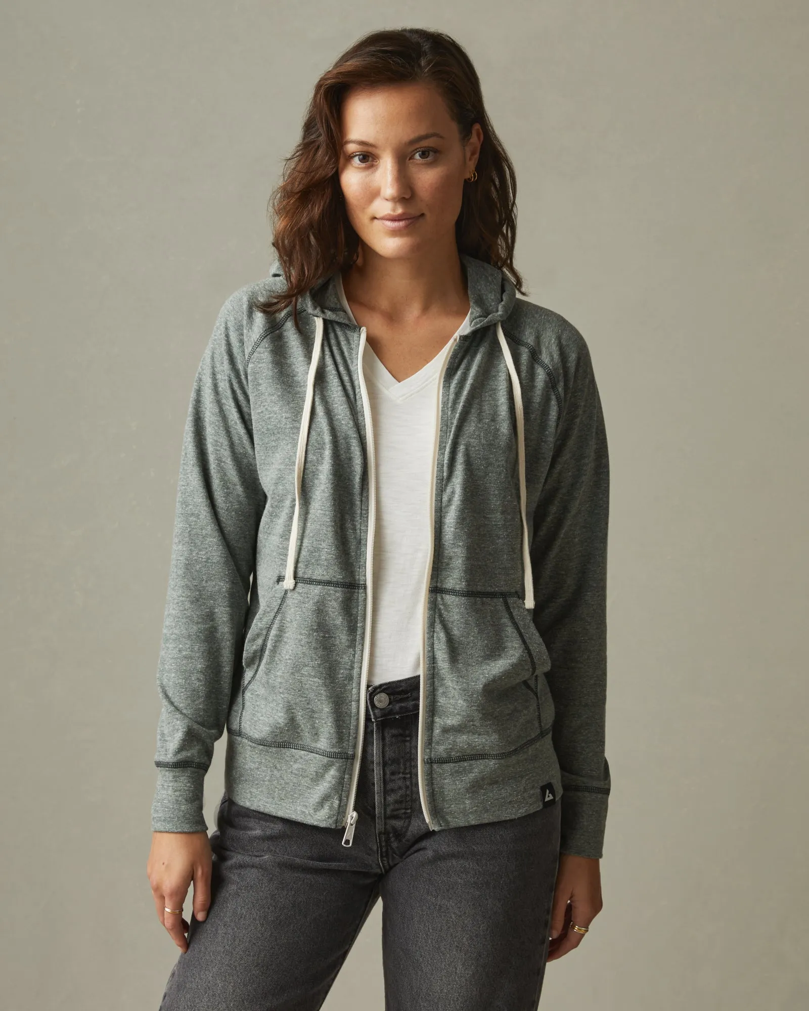 Women's Lightweight Full Zip - Dark Forest Heather sold by American Giant product image thumbnail 4
