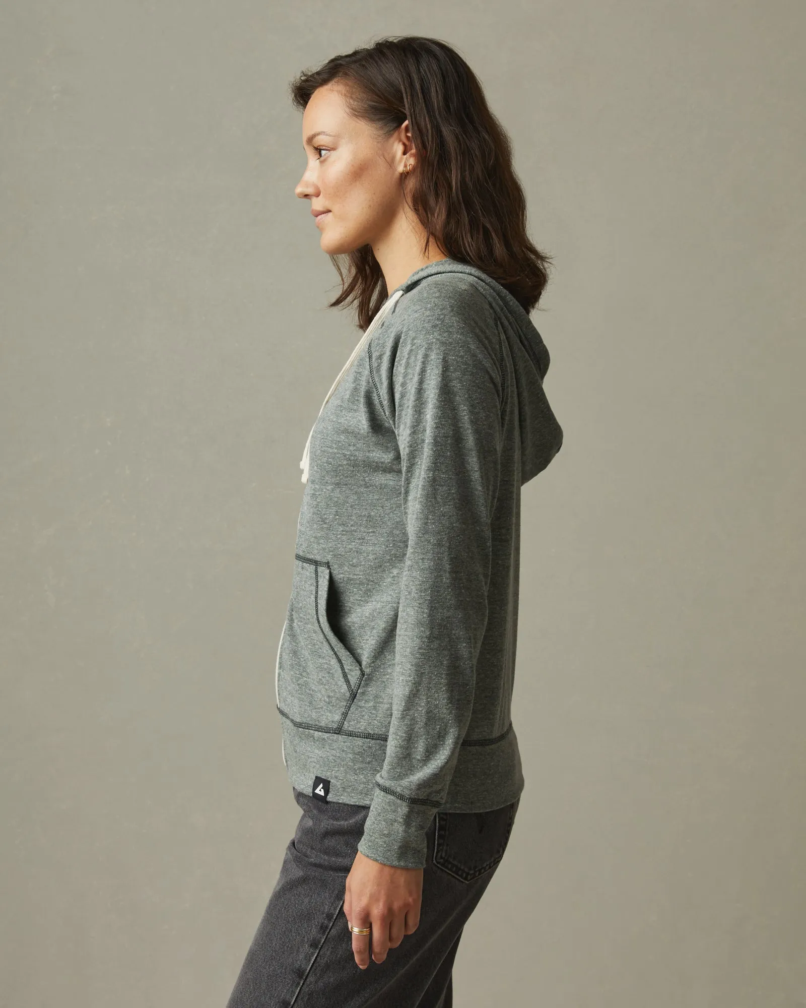 Women's Lightweight Full Zip - Dark Forest Heather sold by American Giant product image thumbnail 2