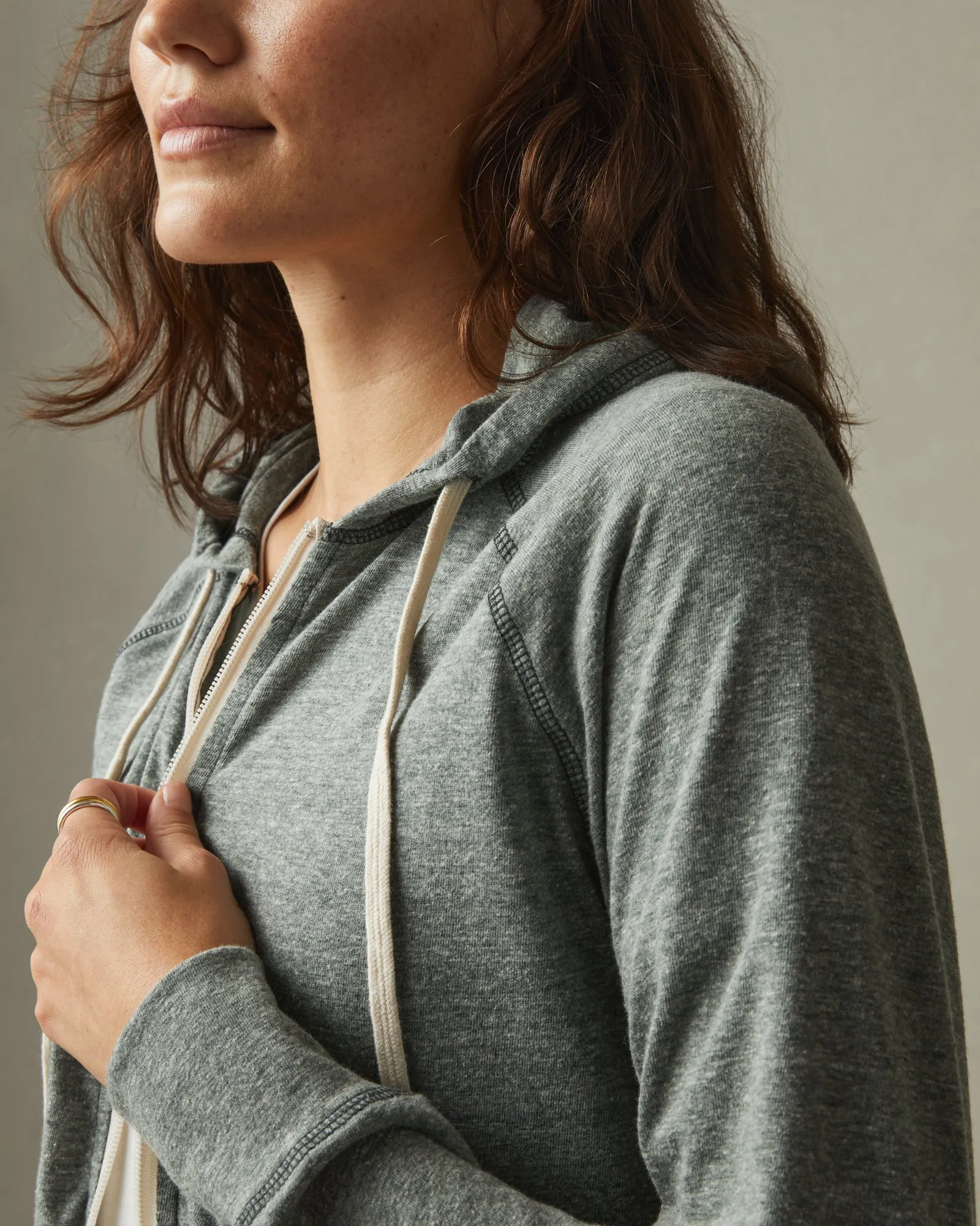 Women's Lightweight Full Zip - Dark Forest Heather sold by American Giant product image thumbnail 5