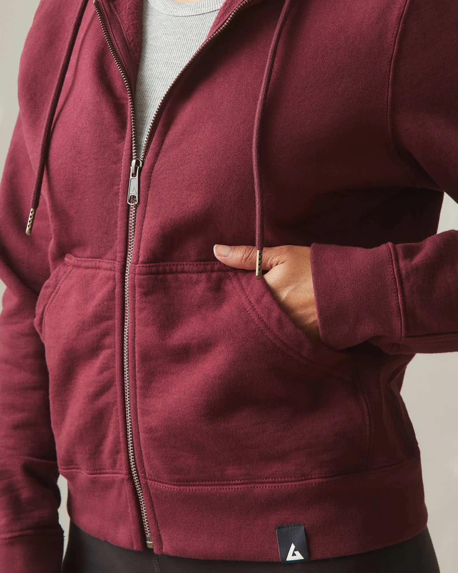 Women's Relaxed Classic Full Zip - Zinfandel sold by American Giant product image thumbnail 5