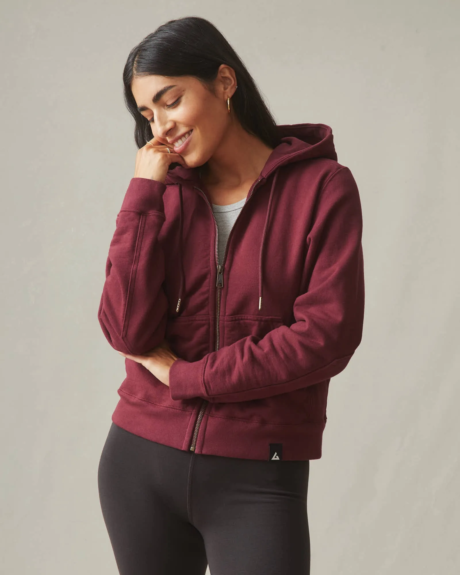 Women's Relaxed Classic Full Zip - Zinfandel sold by American Giant product image thumbnail 3