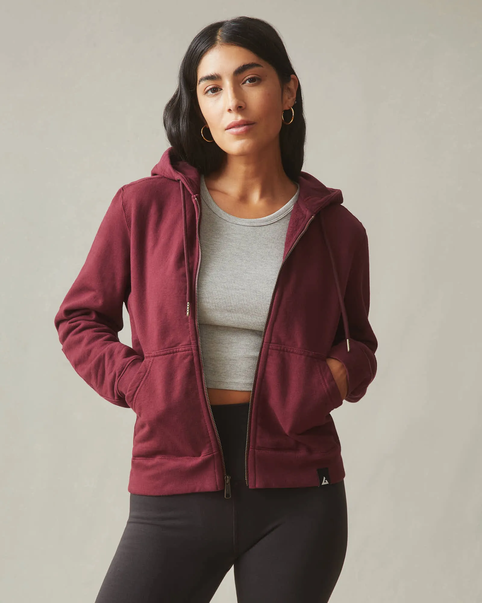 Women's Relaxed Classic Full Zip - Zinfandel sold by American Giant product image thumbnail 2