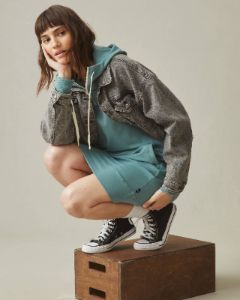 Women's Zipper Hoodie Dress - Azure Sage sold by American Giant