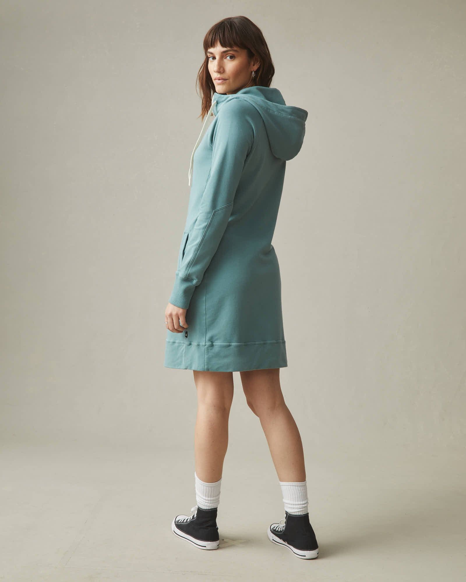 Women's Zipper Hoodie Dress - Azure Sage sold by American Giant product image thumbnail 4