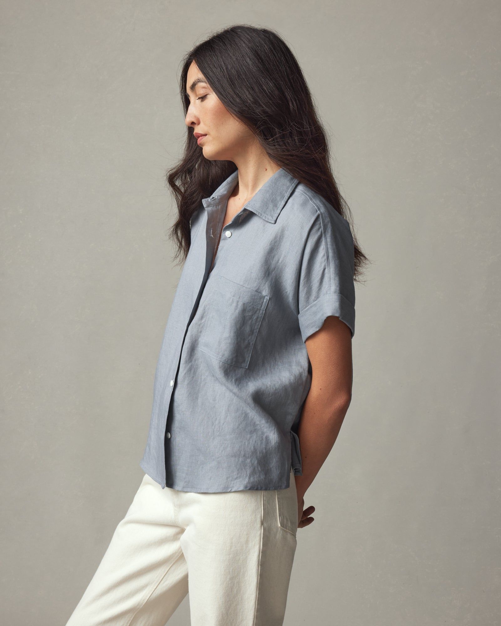 Easy Linen Shirt - Dusty Blue sold by American Giant product image thumbnail 2