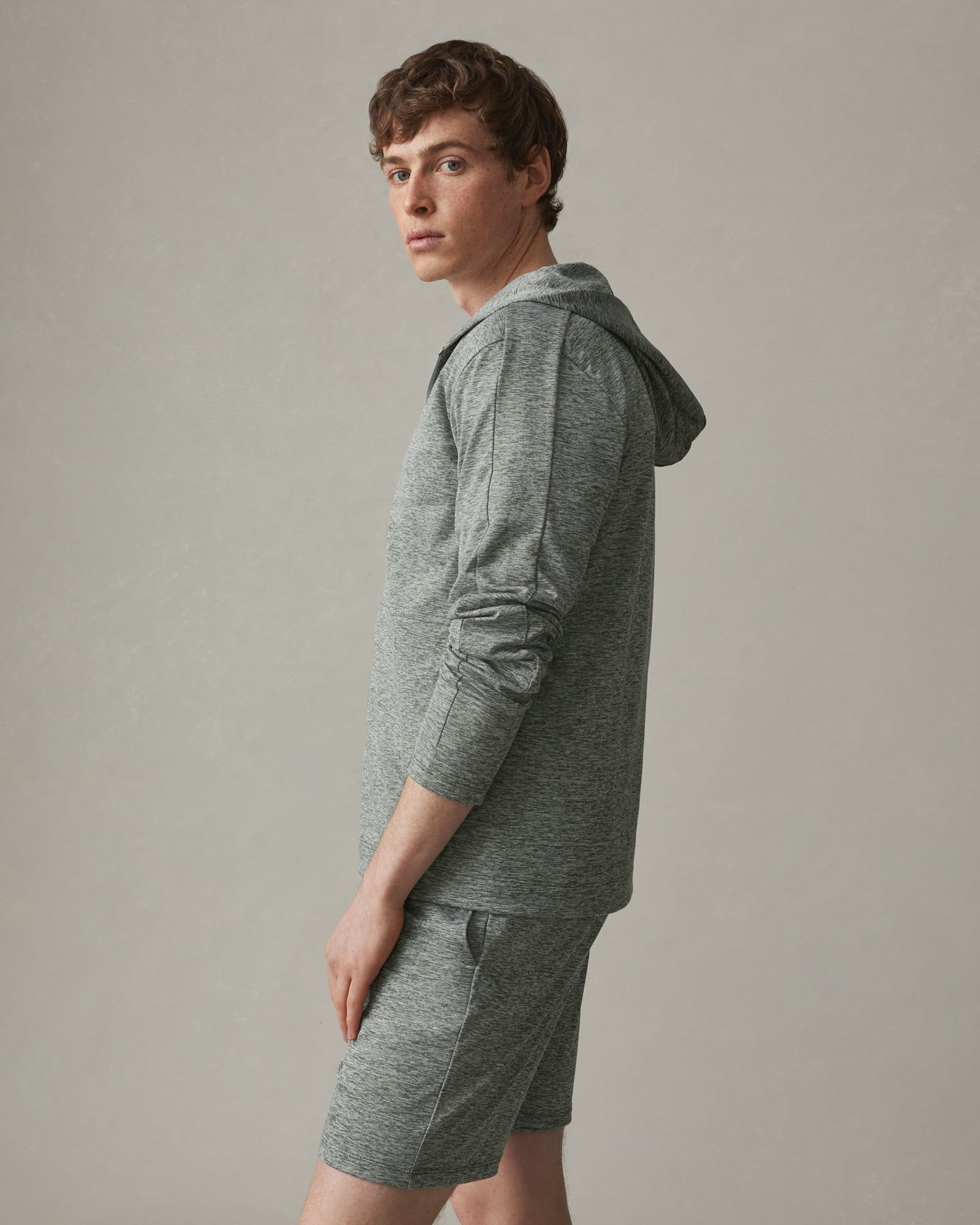 Aerial Lightweight Full Zip - Agave Green Heather sold by American Giant product image thumbnail 3