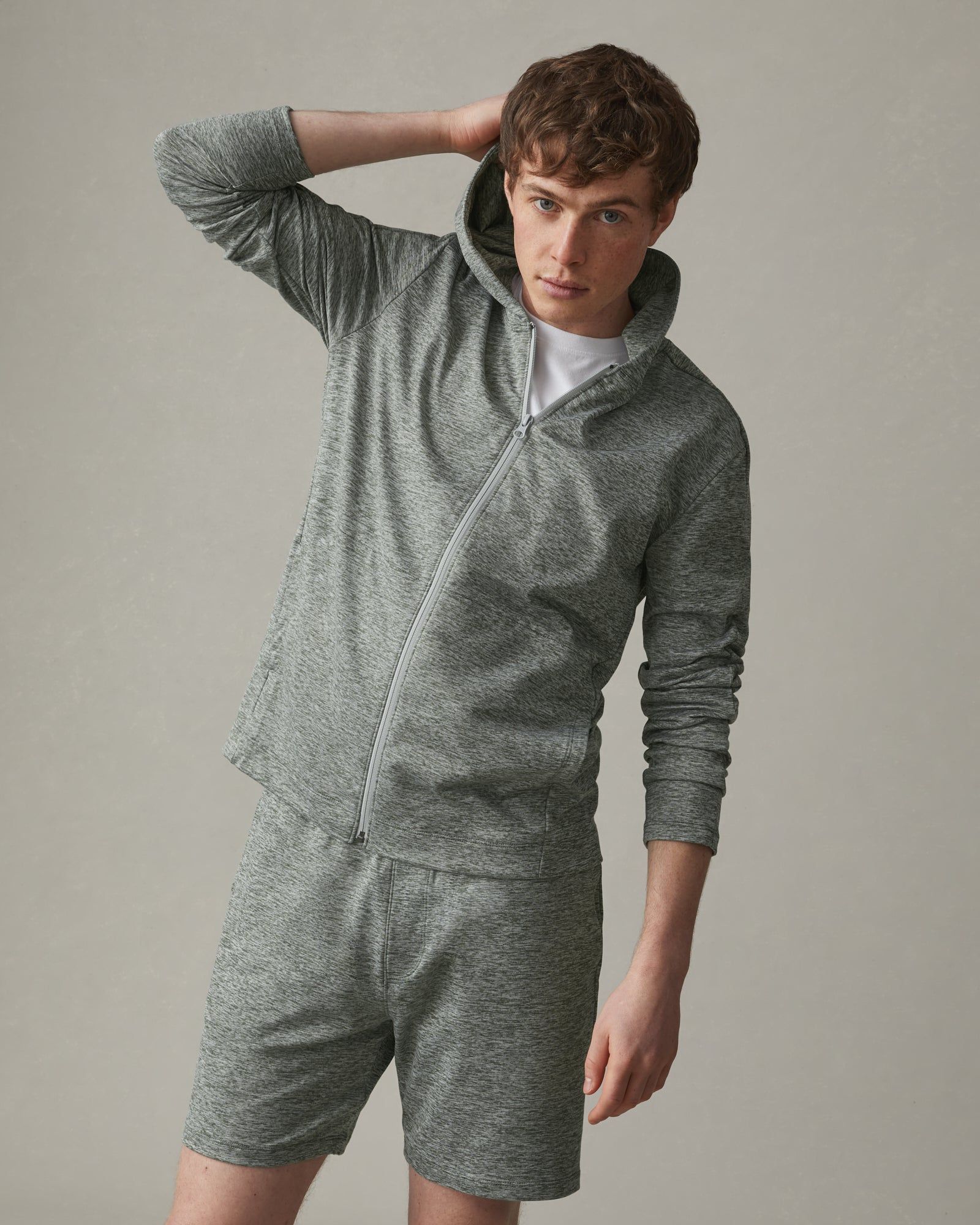 Aerial Lightweight Full Zip - Agave Green Heather sold by American Giant product image thumbnail 2