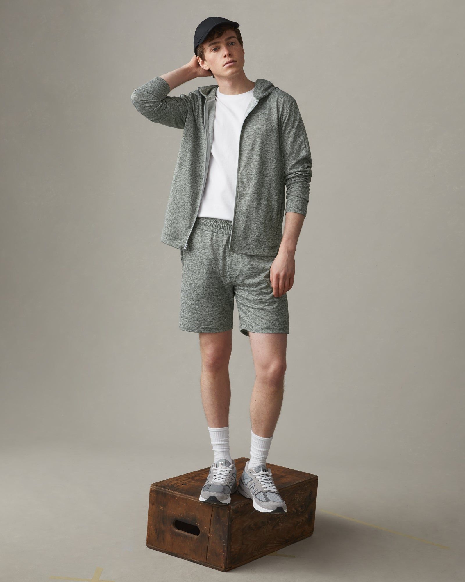 Aerial Lightweight Full Zip - Agave Green Heather sold by American Giant product image thumbnail 6