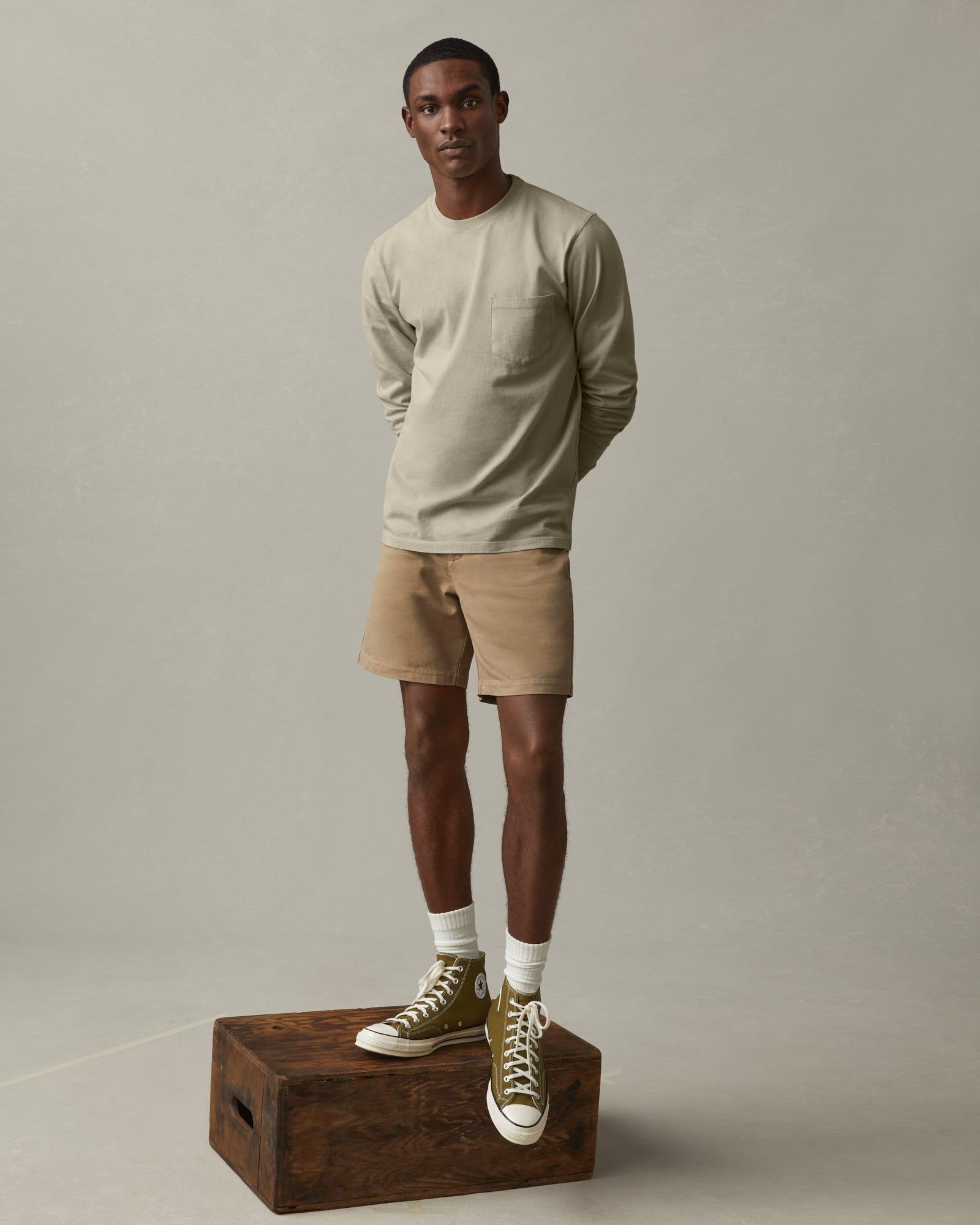 Heavyweight Pocket Tee Long Sleeve - Spray Green sold by American Giant product image thumbnail 5