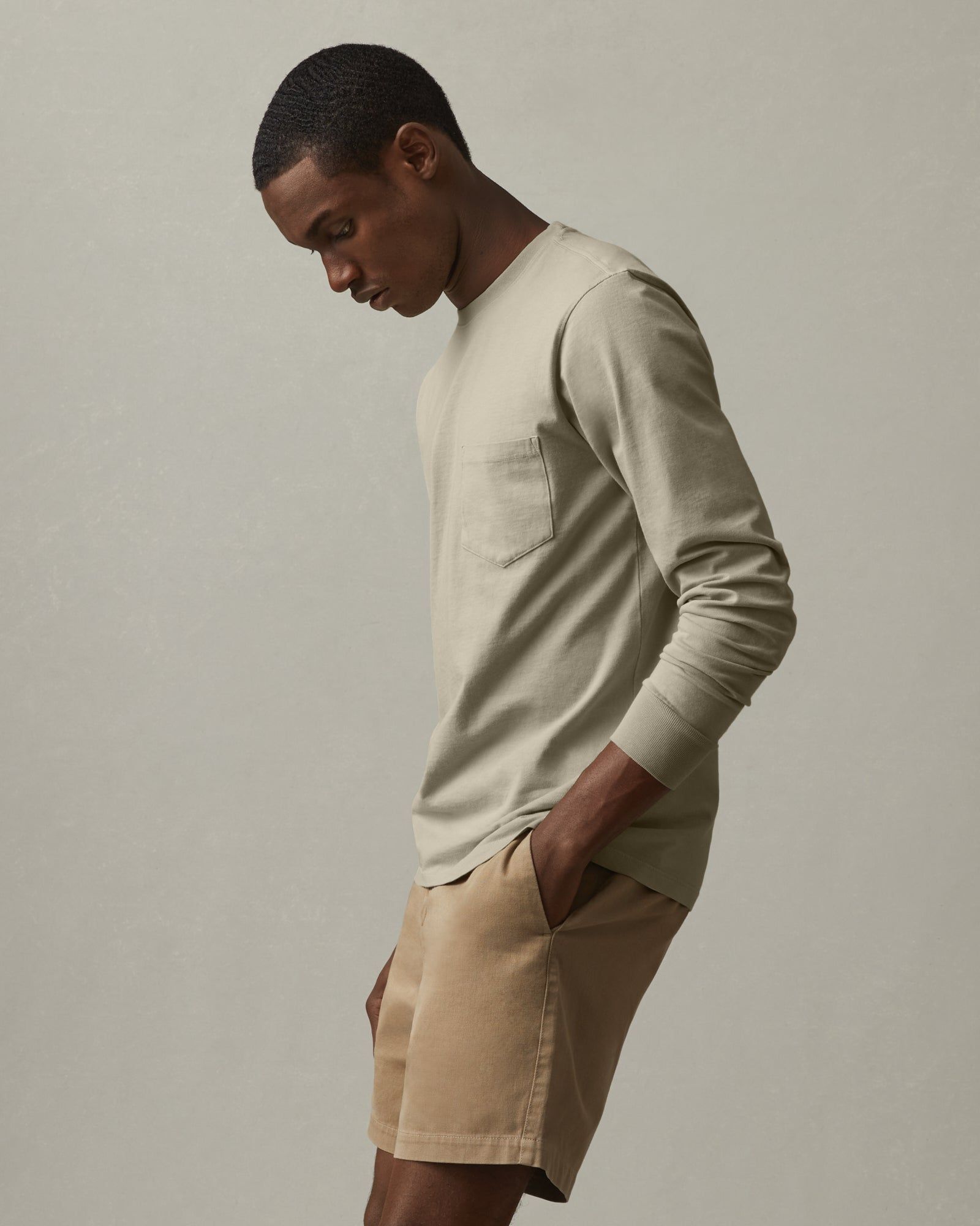Heavyweight Pocket Tee Long Sleeve - Spray Green sold by American Giant product image thumbnail 2