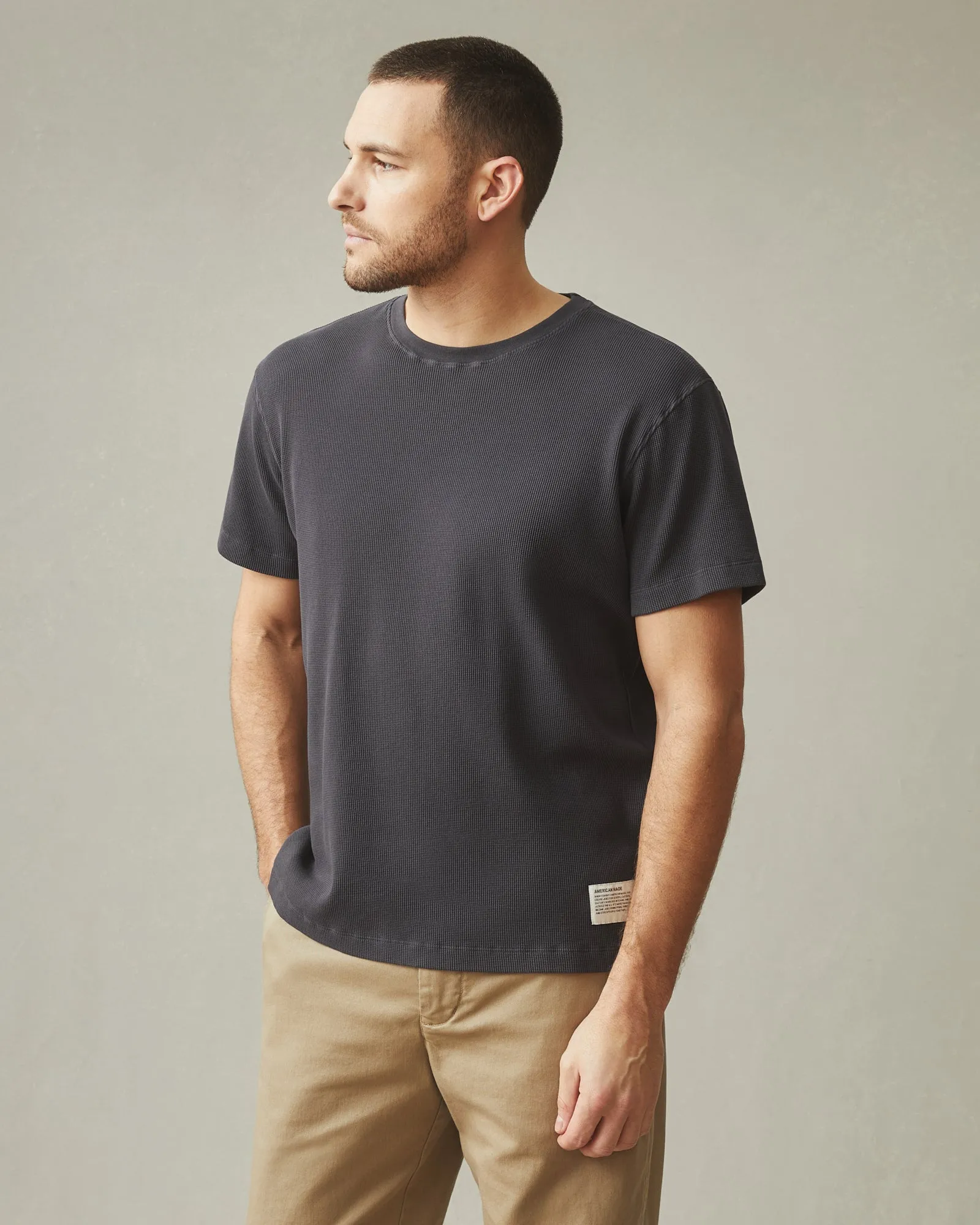 Waffle Crew Tee - Metropolitan Grey sold by American Giant product image thumbnail 3