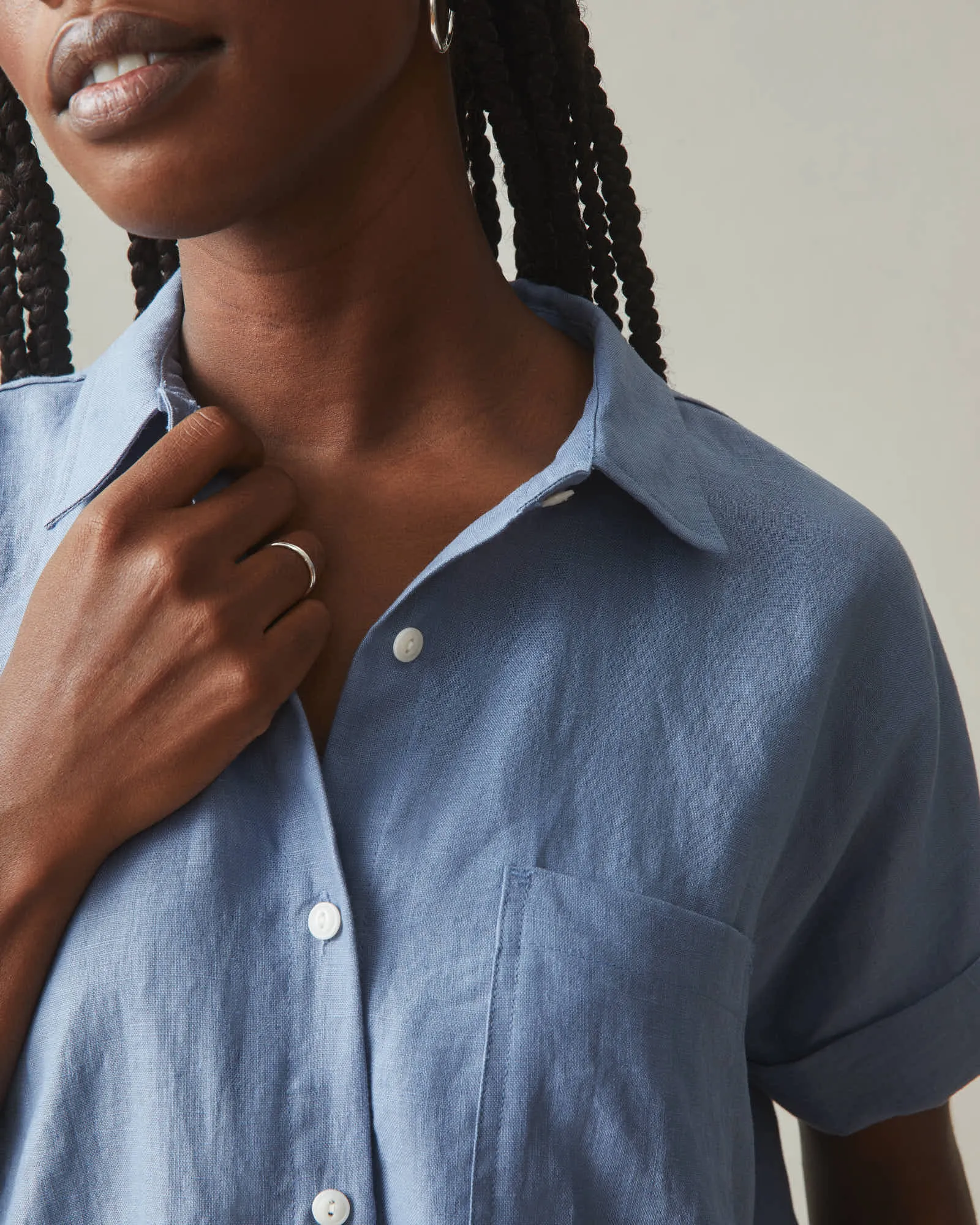 Women's Linen Shirt - Beach Horizon sold by American Giant product image thumbnail 4