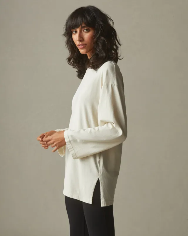 Relaxed Cotton Long Sleeve Tee - Turtledove sold by American Giant