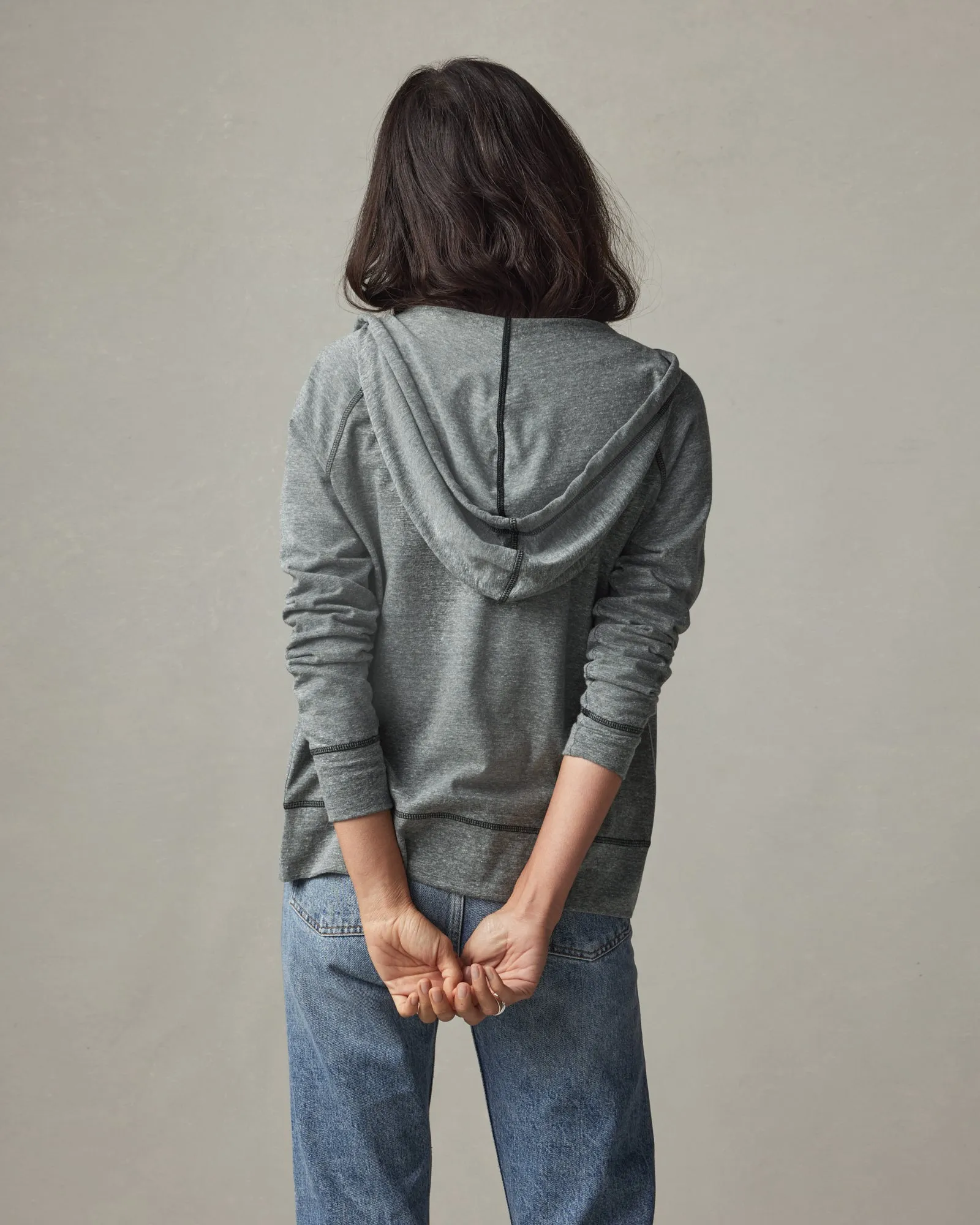 Women's Lightweight Full Zip - Black Heather sold by American Giant product image thumbnail 4