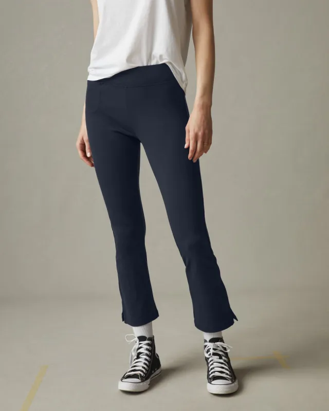 Ponte Kick Flare Pant - Heritage Navy sold by American Giant