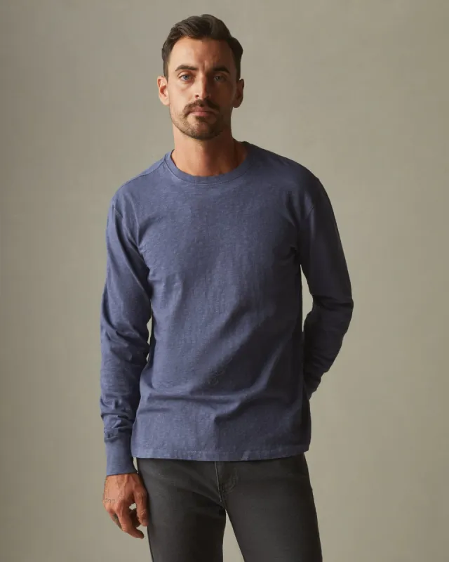 Premium Slub Crew Tee Long Sleeve - Blue Jean sold by American Giant