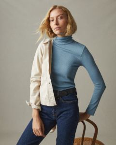 Micro Rib Turtleneck - Lead sold by American Giant