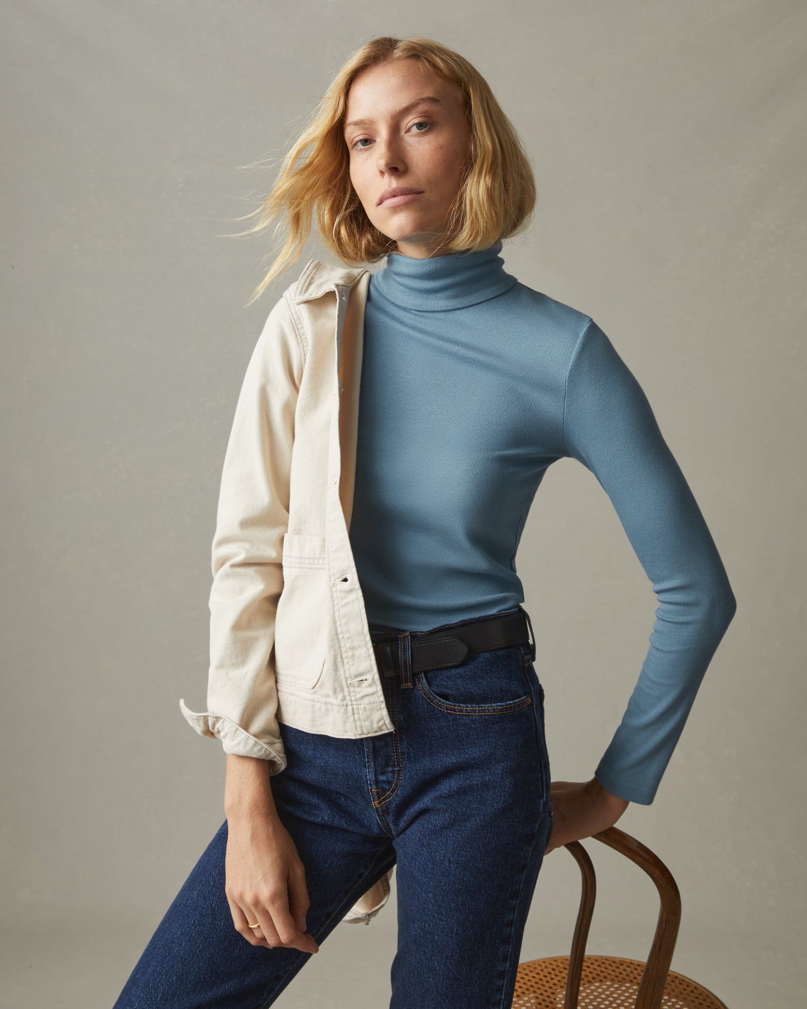 Micro Rib Turtleneck - Lead sold by American Giant product image thumbnail 5