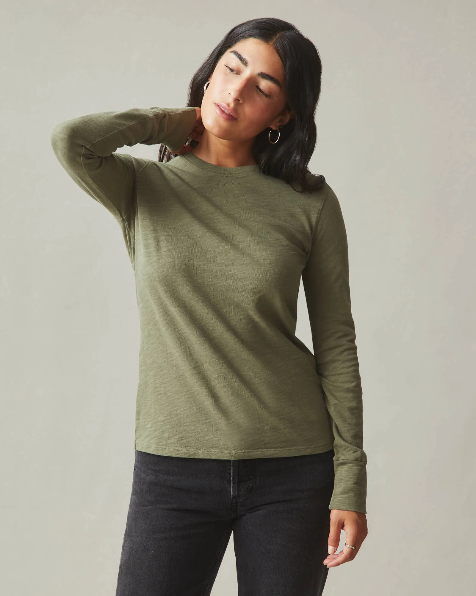 Premium Slub Crew Tee Long Sleeve - Artichoke sold by American Giant product image thumbnail 2