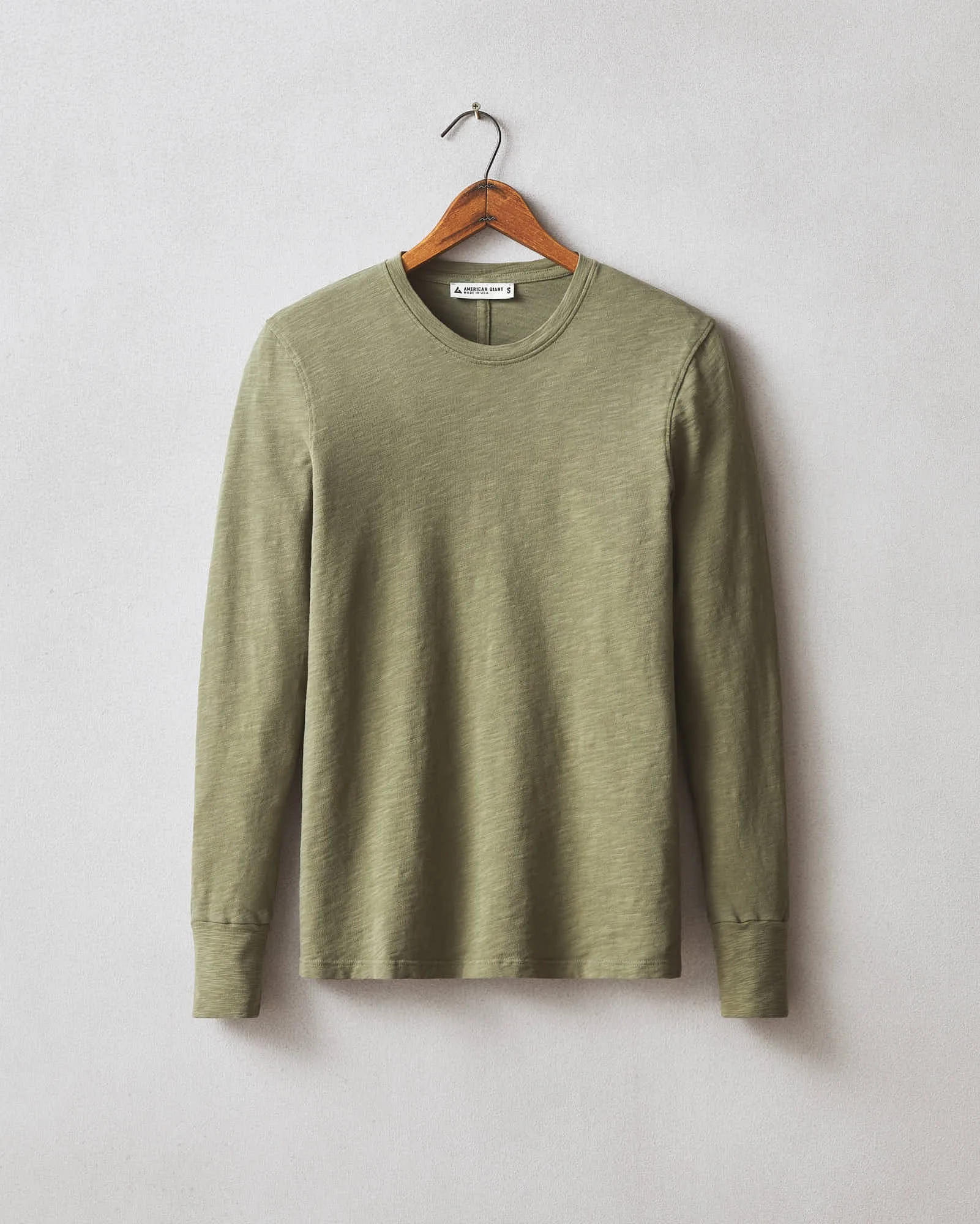 Premium Slub Crew Tee Long Sleeve - Artichoke sold by American Giant