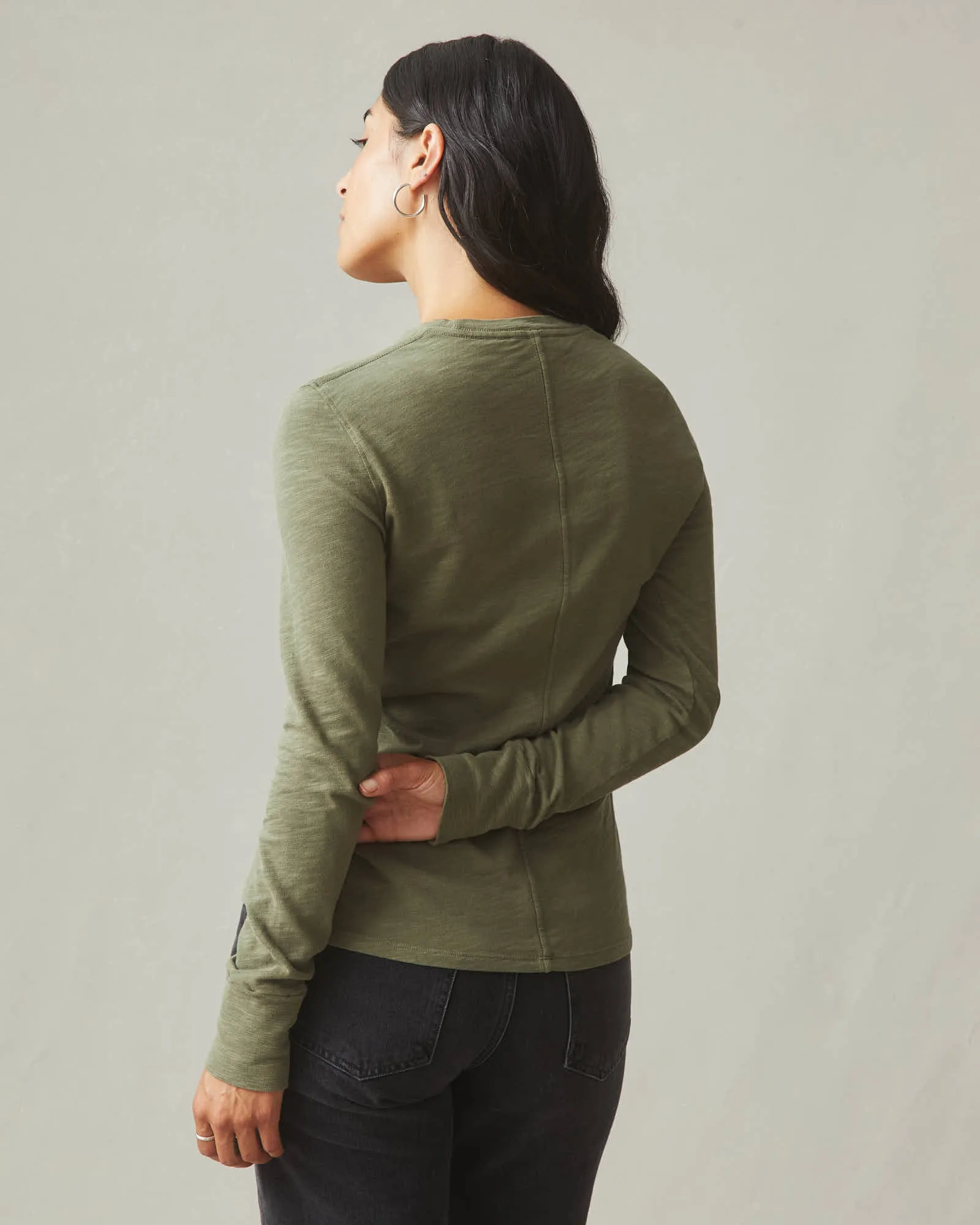 Premium Slub Crew Tee Long Sleeve - Artichoke sold by American Giant product image thumbnail 4