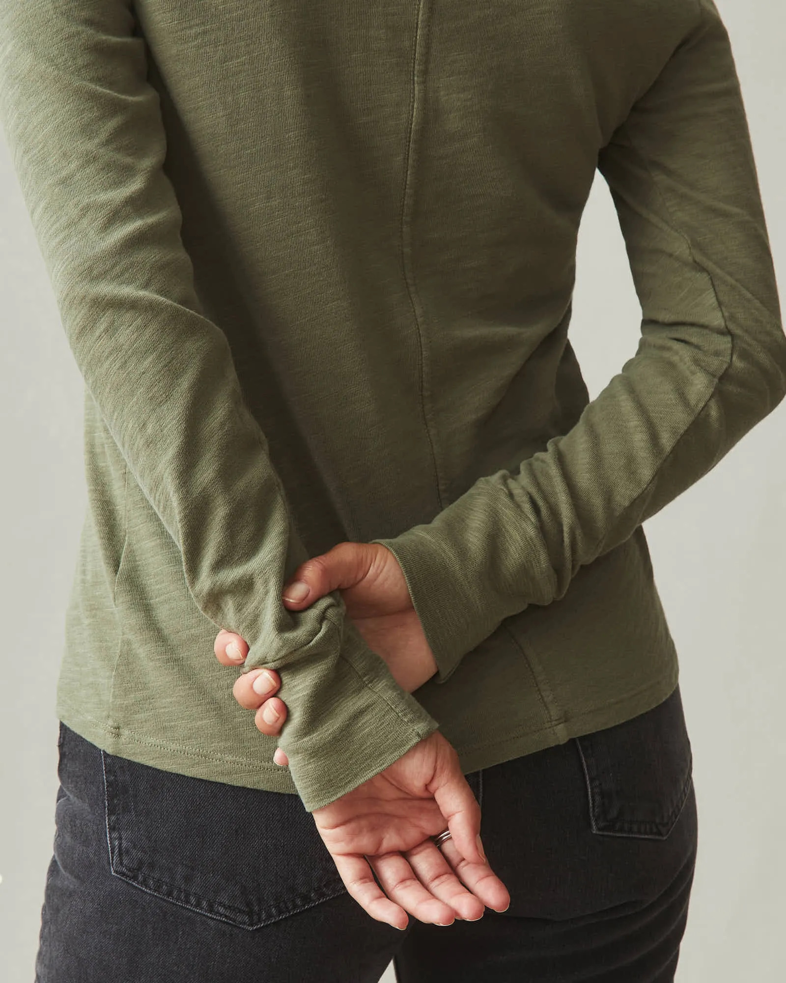 Premium Slub Crew Tee Long Sleeve - Artichoke sold by American Giant product image thumbnail 5