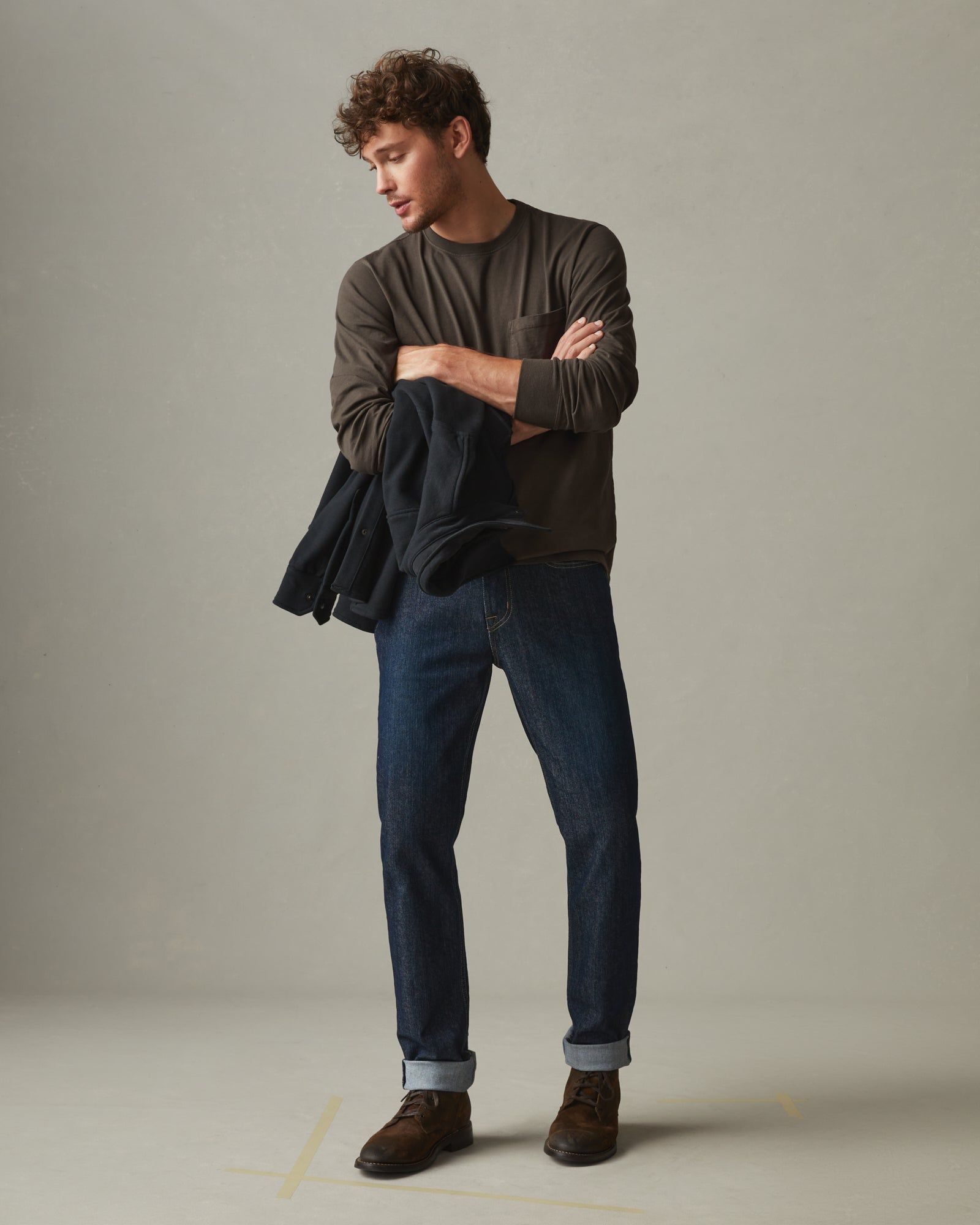 Heavyweight Pocket Tee Long Sleeve - Oak sold by American Giant product image thumbnail 5