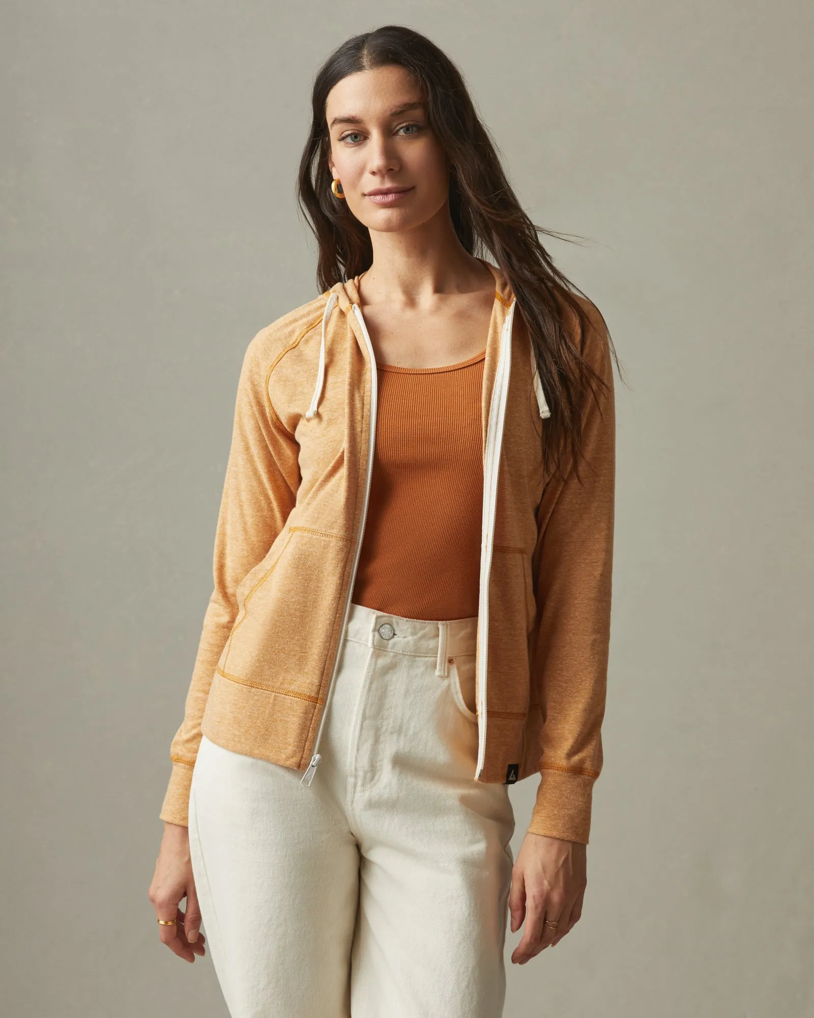 Women's Lightweight Full Zip - Inca Gold sold by American Giant