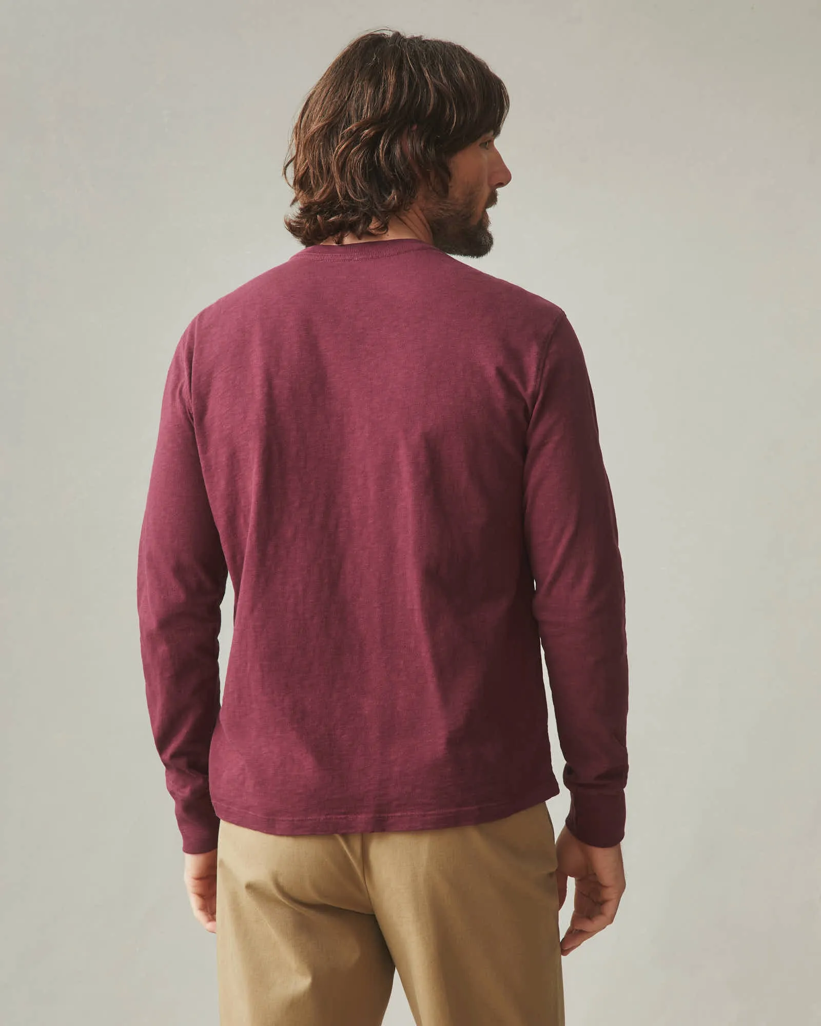 Men's Premium Slub Crew Long Sleeve Tee - Zinfandel sold by American Giant product image thumbnail 3