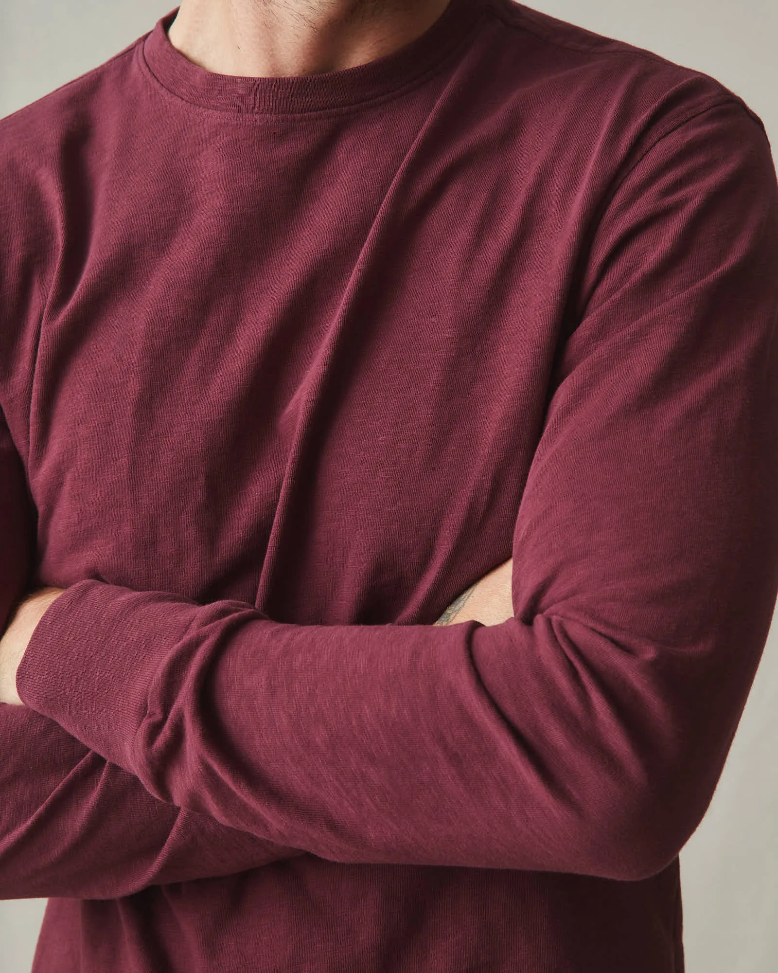 Men's Premium Slub Crew Long Sleeve Tee - Zinfandel sold by American Giant product image thumbnail 4