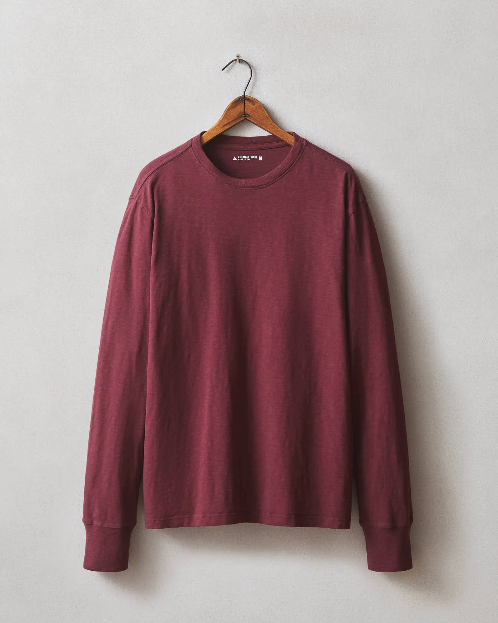 Men's Premium Slub Crew Long Sleeve Tee - Zinfandel sold by American Giant
