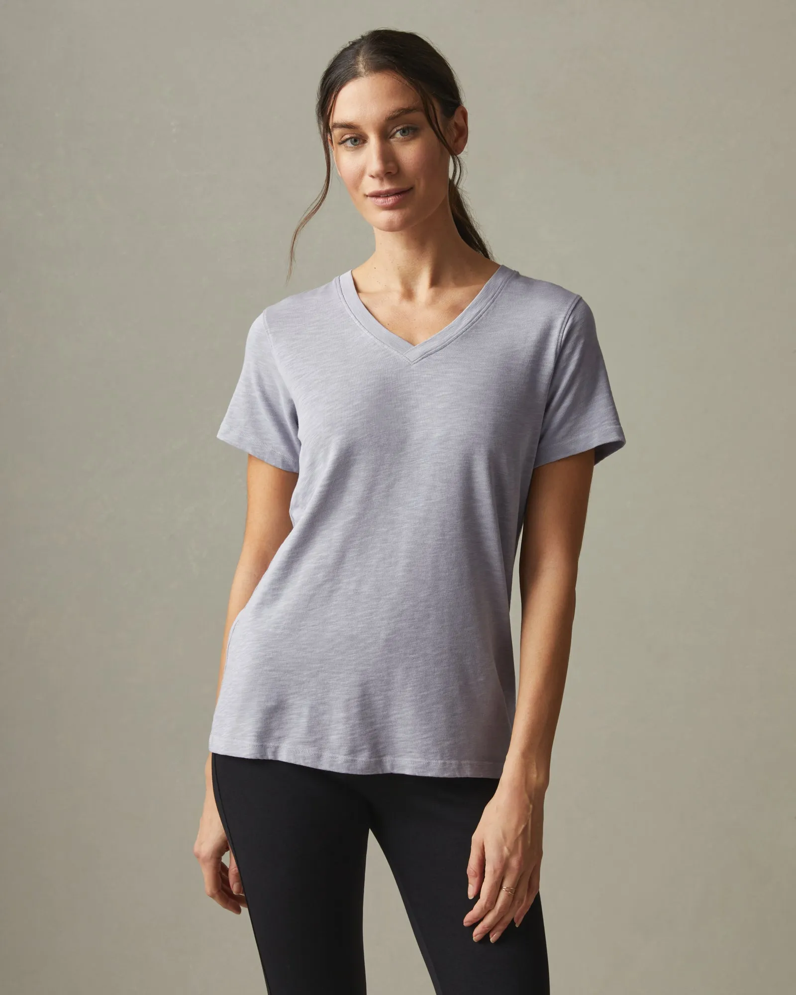 Women's Premium Slub V-Neck Tee - Grey Glass sold by American Giant