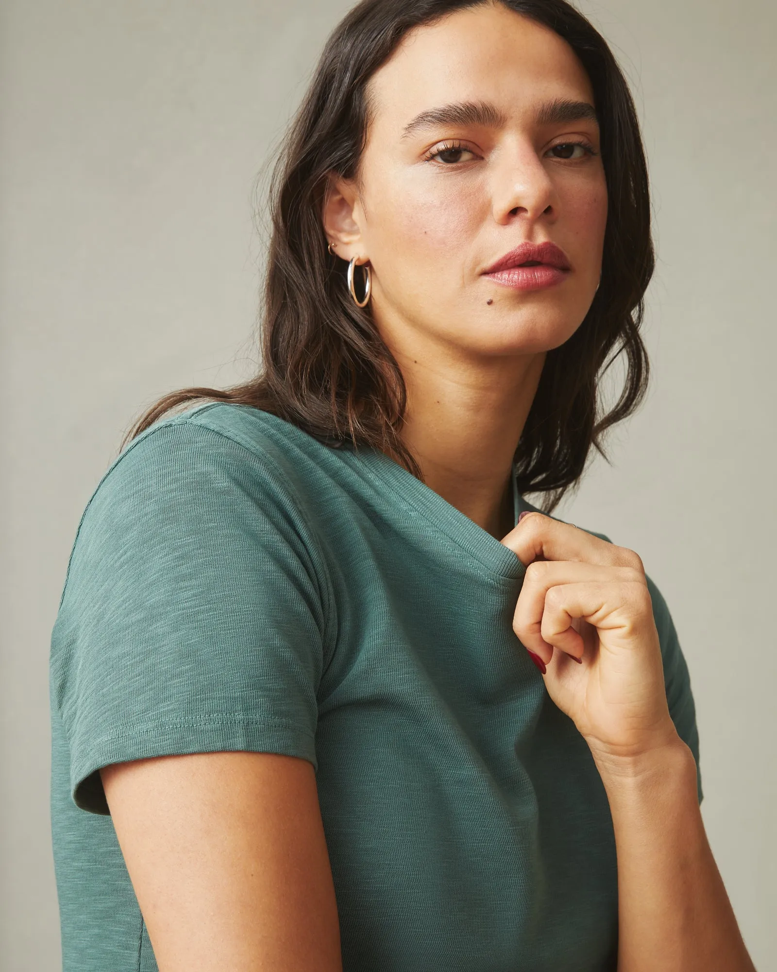 Women's Premium Slub Crew Tee - Sagebrush Green sold by American Giant product image thumbnail 3