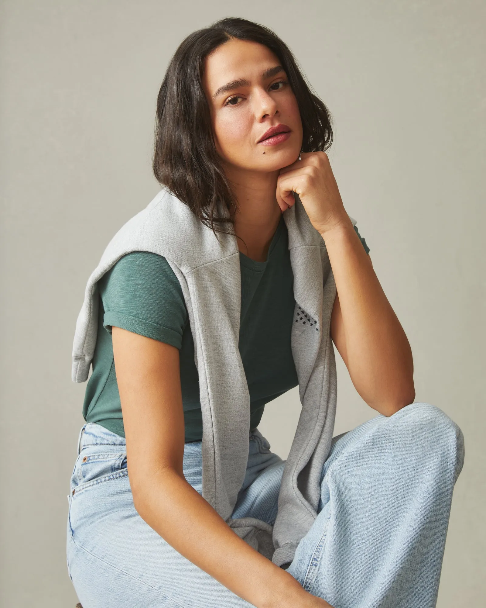 Women's Premium Slub Crew Tee - Sagebrush Green sold by American Giant product image thumbnail 4