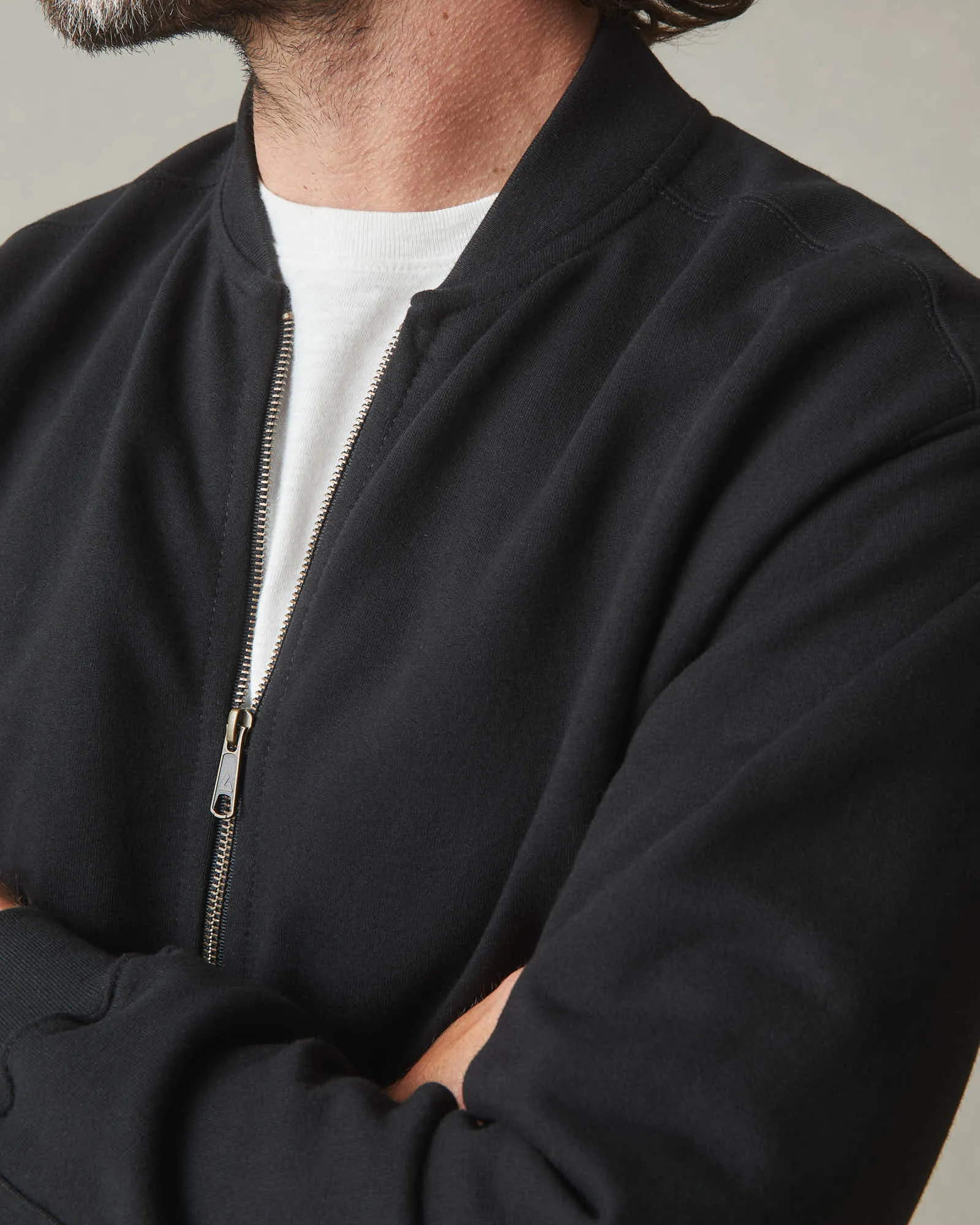 Men's Fleece Bomber Jacket - Black sold by American Giant product image thumbnail 5