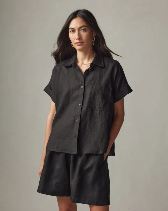 Women's Linen Shirt - Meteorite sold by American Giant