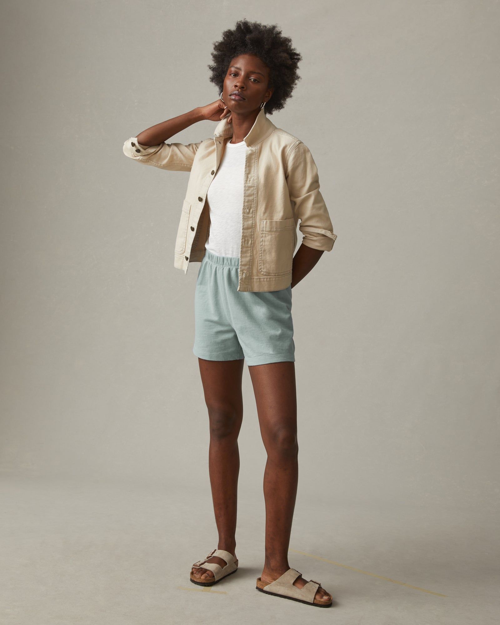 Lightweight Cotton Sweatshort - Aqua Grey sold by American Giant product image thumbnail 3