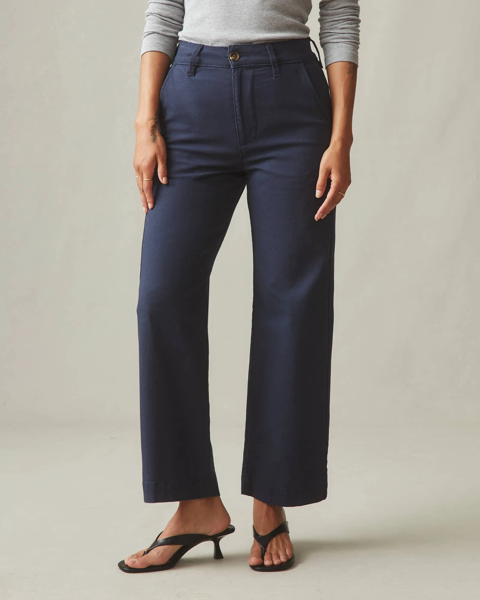 Women's Wide Leg Pant - Navy sold by American Giant