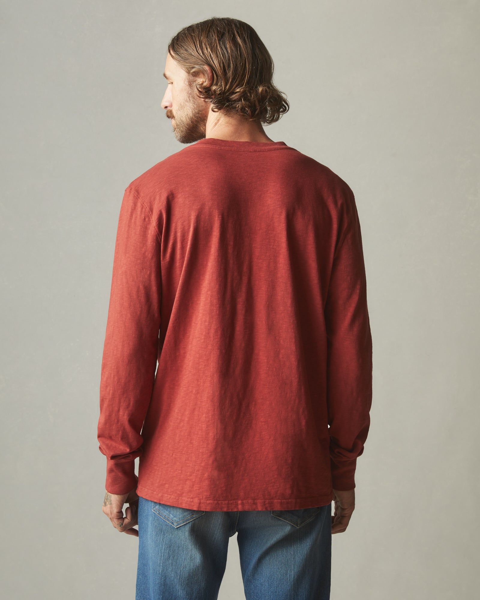 Men's Premium Slub Long Sleeve Henley - Burnt Pepper sold by American Giant product image thumbnail 2