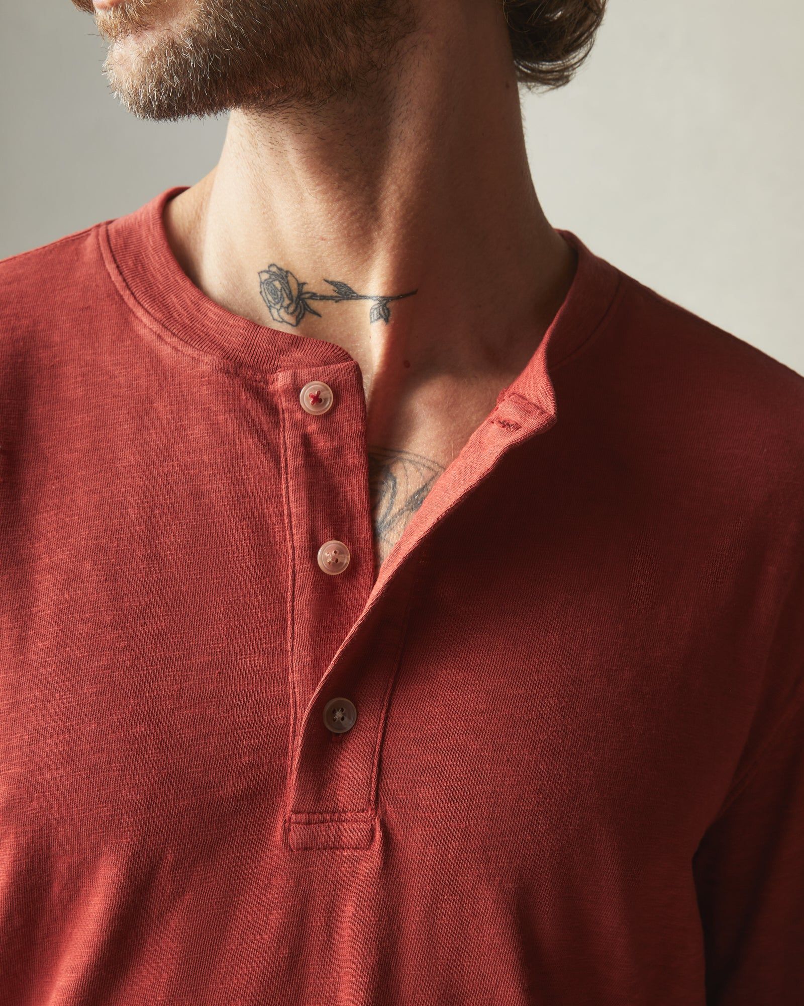 Men's Premium Slub Long Sleeve Henley - Burnt Pepper sold by American Giant product image thumbnail 3