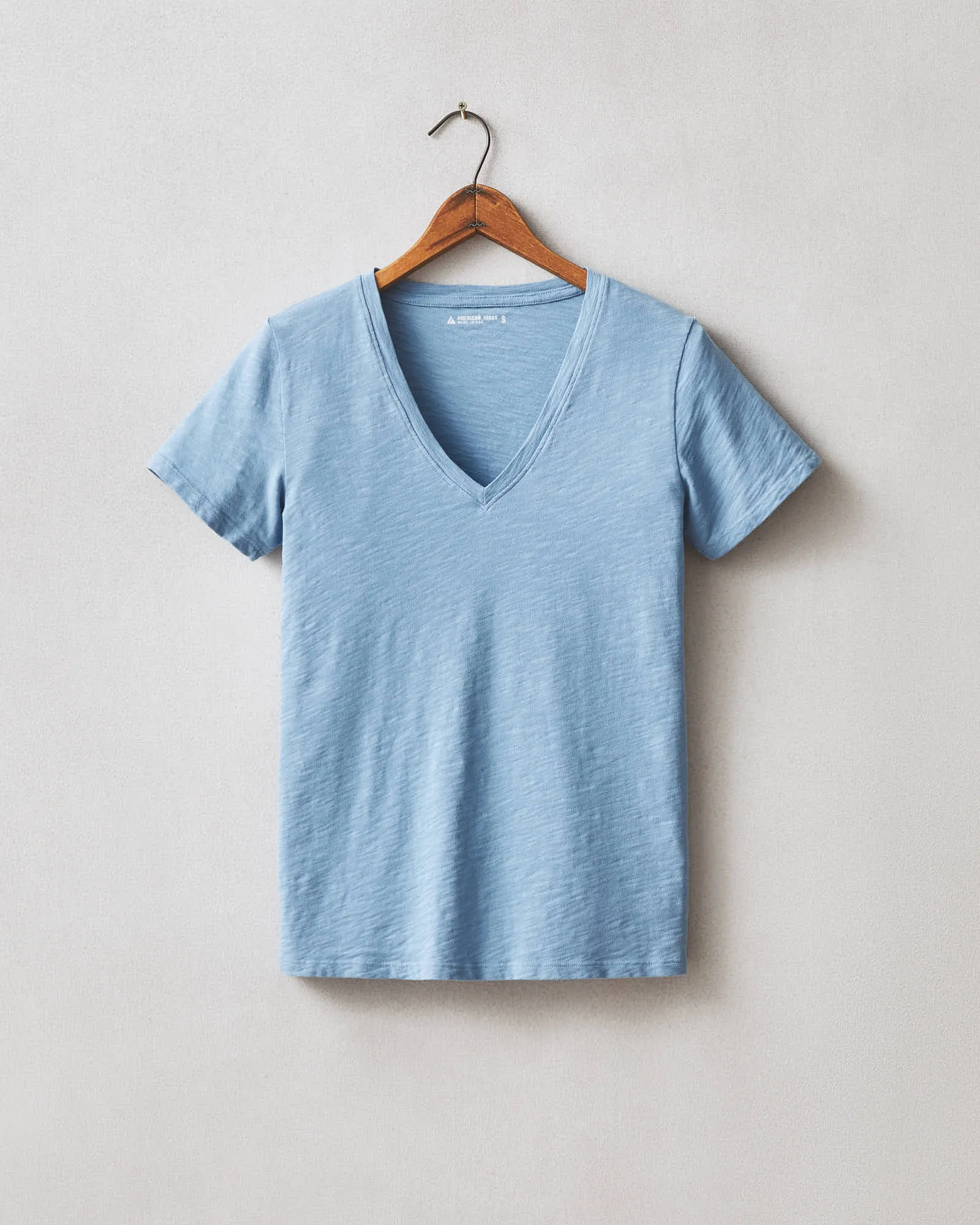 Women's Premium Slub V-Neck Tee - Allure Blue sold by American Giant