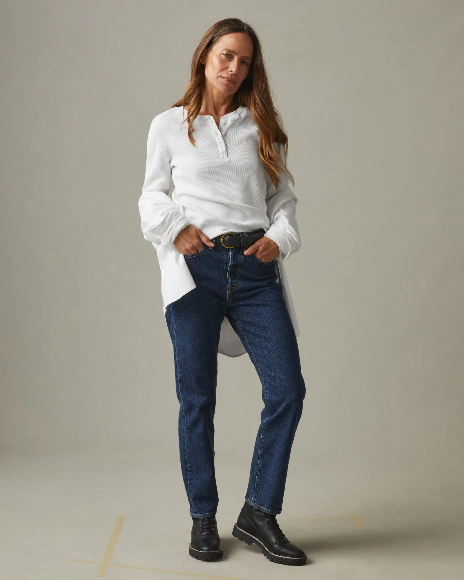 Women's Waffle Henley - White sold by American Giant product image thumbnail 5