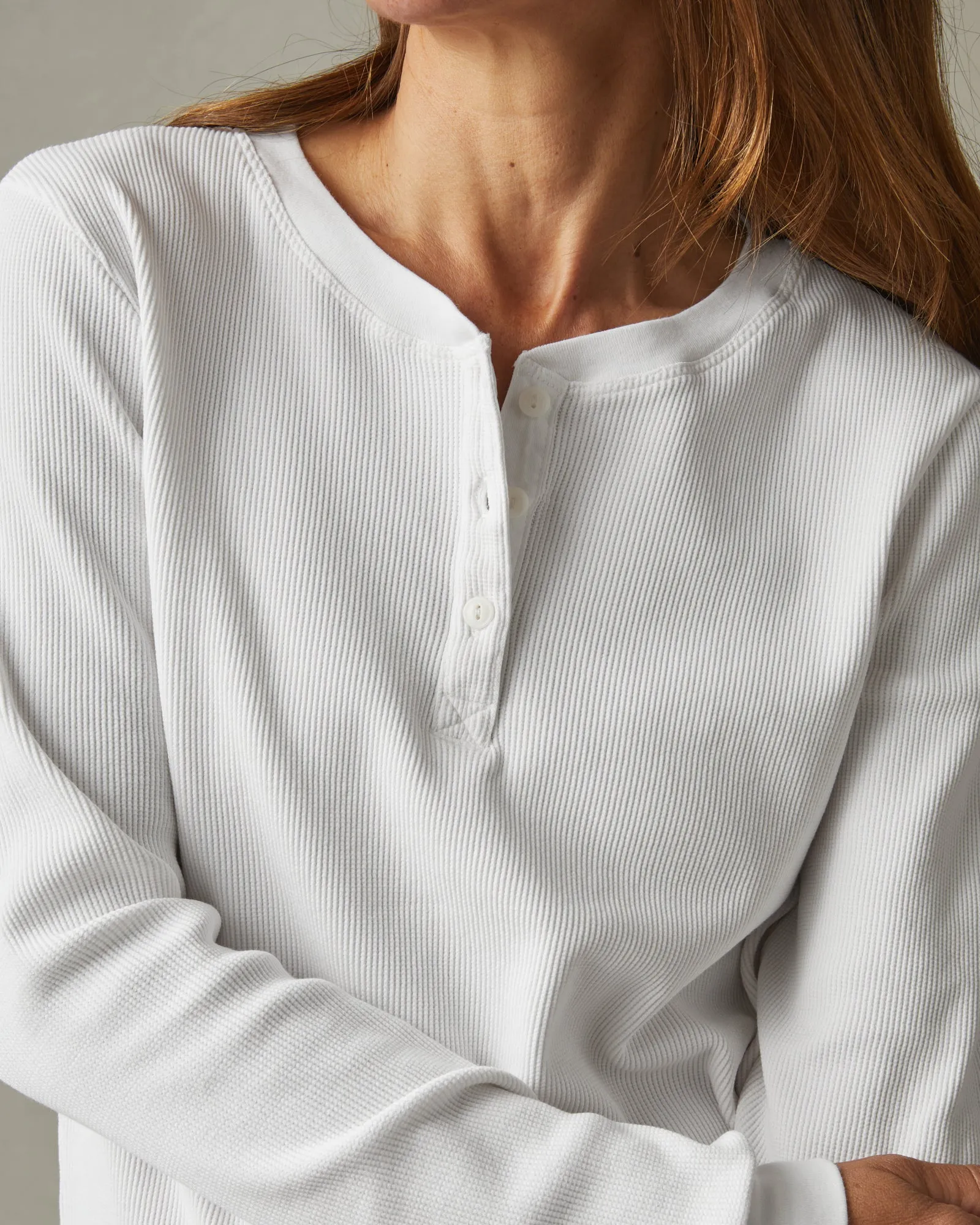 Women's Waffle Henley - White sold by American Giant product image thumbnail 4