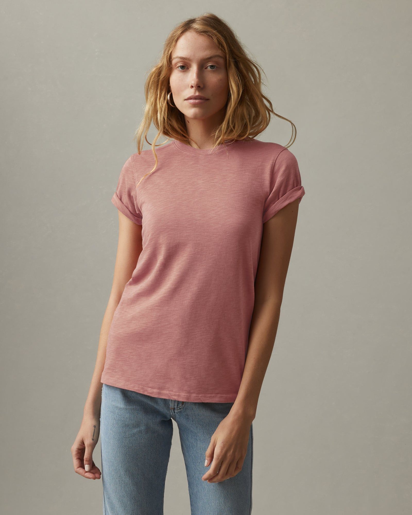 Premium Slub Crew Tee - Withered Rose sold by American Giant